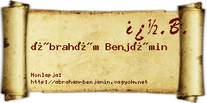 Ábrahám Benjámin névjegykártya