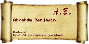 Ábrahám Benjámin névjegykártya