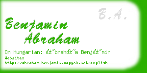 benjamin abraham business card